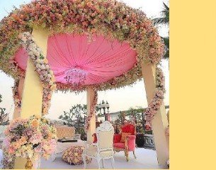 Circular Floral Dome Mandap - Chana Jor Garam Artist Booking India