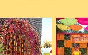 Pink Floral Mehendi Sofa Backdrop - Chana Jor Garam Artist Booking India
